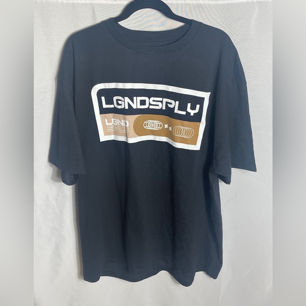 LGND Supply Co Men’s Graphic T-Shirt Black Logo Tee 2XL Cotton Streetwear